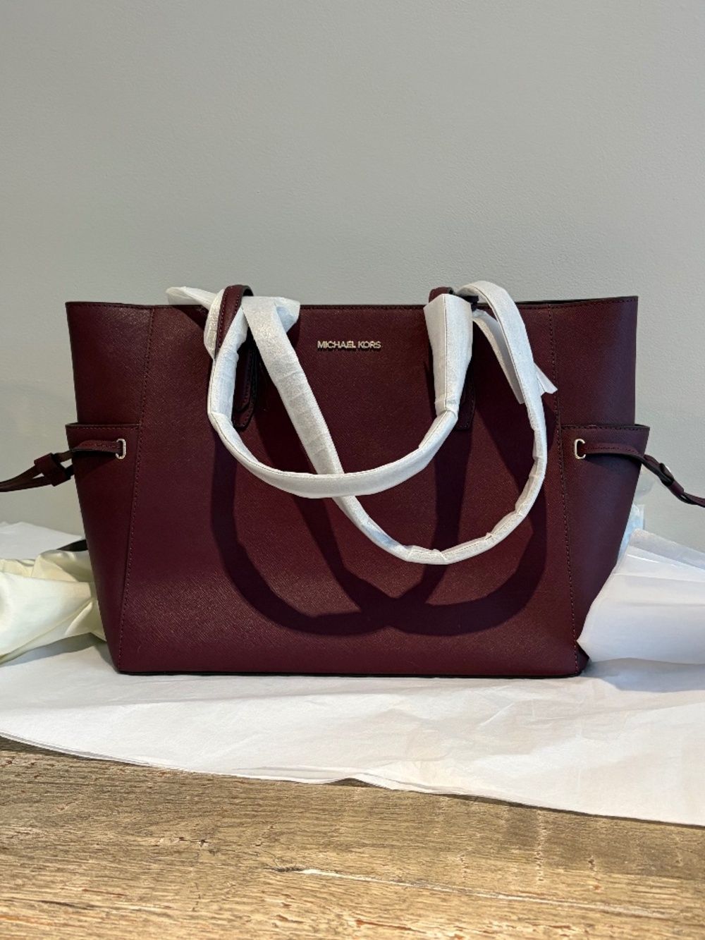 Michael Kors Gilly Large Travel Tote, Leather, Merlot